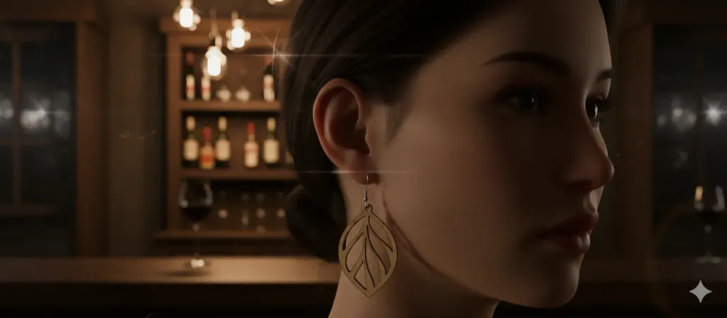 boucles d'oreille en bois