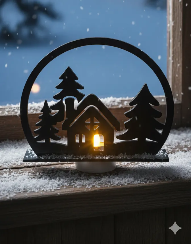 Décoration Lumineuse Hivernale "Chalet Enneigé"